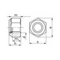 Sechskantmutter selbstsichernd verzinkt DIN 985