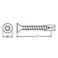 Spanplattenschraube gelb verzinkt Vollgewinde Torx