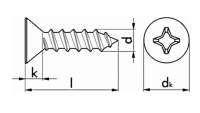 Blechschraube Senkkopf A2 Torx Form: C DIN 7982