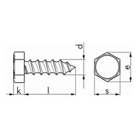 Blechschraube Sechskantkopf verzinkt Form: C DIN 7976